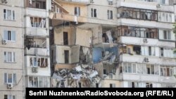 Ուկրաինա- Կիևի բազմաբնակարան շենքը պայթյունից հետո, 21 հունիսի, 2020թ. 