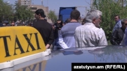Акция протеста таксистов в Ереване, 1 мая 2015 г.