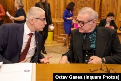 Audierea ministrilor comisiile de specialitate din Parlamentul Romaniei, 23 decembrie 2024. Radu Marinescu este alături de George Becali.