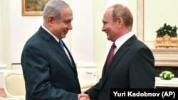 Իսրայելի վարչապետ Բենիամին Նաթանյահուն Կրեմլում հանդիպում է ՌԴ նախագահ Վլադիմիր Պուտինի հետ, 16-ը հուլիսի, 2018 թ․ 