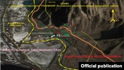 Кыргыз-тажик чек арасы. Баткен районунун Ак-Сай айылынын аймагы