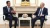 Президенты России и Сирии - Владимир Путин и Башар Асад на переговорах в Кремле, 13 сентября 2021 года