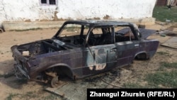 Актөбөдө өрттөнүп кеткен автоунаа, 16-июнь 2021-жыл. 