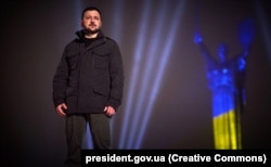 Президент України Володимир Зеленський під час новорічного привітання. Київ, грудень 2024 року