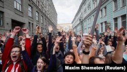 Акция протеста перед выборами в Мосгордуму