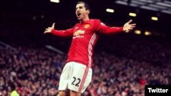 Հենրիխ Մխիթարյանը «Մանչեսթր Յունայթեդ»-ի կազմում գոլ խփելուց հետո, արխիվ