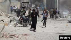 Идлиб  провинциясынын козголоңчулар колундагы Маарит ал-Нуман шаарчасы. 31-май, 2016-жыл. 