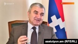 Nagorno-Karabakh - Ashot Ghulyan, speaker of the Nagorno Karabakh parliament, speaks to RFE/RL in Stepanakert, 20Jul2017