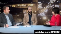 Կարեն Ավագյանը և Արարատ Միրզոյանը «Ազատության» տաղավարում, 1-ը փետրվարի, 2018 թ․ 