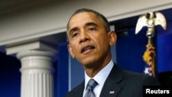 Барак Обама виступає з заявою про Україну в Білому домі, Вашингтон, 6 березня 2014 року