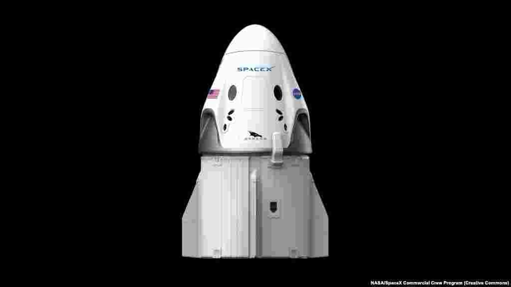 Це &ndash; капсула SpaceX Crew Dragon на своїй вантажній &laquo;скрині&raquo;. Космічний апарат повинен доправити двох американських астронавтів на Міжнародну космічну станцію (МКС) 27 травня