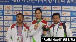 Медали биринҷии Моҳрӯ Ҳалимова дар Бозиҳои Осиё