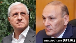 Գյուղատնտեսության նախկին նախարար Սերգո Կարապետյան (Ձ) և Ֆինանսների նախկին նախարար Գագիկ Խաչատրյան 