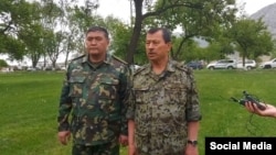 Камчыбек Ташиев менен Саймумин Ятимов. Баткен 01.05.2021