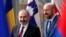BELGIUM -- Armenian Prime Minister Nikol Pashinian is welcomed by EU Council President Charles Michel in Brussels, March 9, 2020