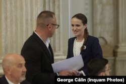 Audierea în comisiile de specialitate a miniștrilor desemnați pentru a face parte din guvernul condus de Ilie Bolojan, la Palatul Parlamentului din București, 23 iunie 2025.