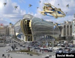 Одна з фотожаб на проект реконструкції Будинку профспілок Одна з фотожаб на проект реконструкції Будинку профспілок