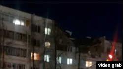 The building in Naberezhnye Chelny that was damaged by the explosion