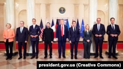 Зустріч «Дев’ятки». Лідери України, США, Франції, Фінляндії, Німеччини, Великої Британії, Італії, ЄС і НАТО. Вашингтон, 18 серпня 2025 року