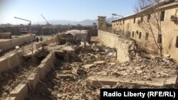 قسمتی از قوماندانی امنیه پکتیا بعد از حملات انتحاری