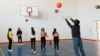 Armenia - Children play basketball at a school in the town of Gavar, March 9, 2021.