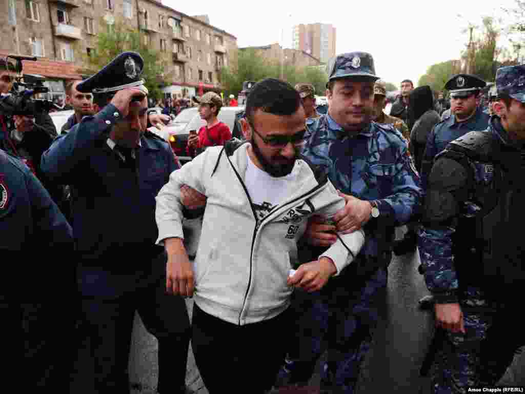 Many protesters were detained by police.