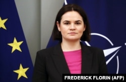 Лідерка білоруської опозиції Світлана Тихановська в Ризі, Латвія, 8 червня 2022 року