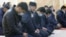 Muslims pray at a mosque in Dushanbe, Tajikistan.