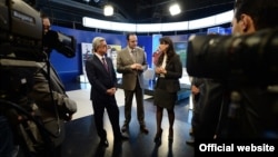 Armenia - President Serzh Sarkisian visits Armenian Public Television, Yerevan, 17Jun2014.