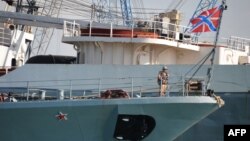 Aralıq dənizindəki Tartus limanındakı Rusiya hərbi dəniz bazasında gəmi.
