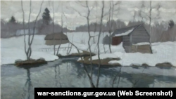 Выкрадзеная расейцамі карціна «Пэйзаж» Вітольда Бялыніцкага-Бірулі