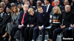 Мировые лидеры на церемонию по случаю 100-летия окончания Первой мировой войны. 11 ноября 2018, Париж 