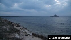 Один із заблокованих у Донузлаві кораблів, «Костянтин Ольшанський»