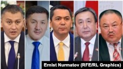 Исхак Пирматов, Төрөбай Зулпукаров, Өмүрбек Бабанов, Асылбек Жээнбеков жана Талантбек Узакбаев.