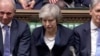 London, Britain - Prime Minister Theresa May / Prime Minister Theresa May sits down in Parliament after the vote on May's Brexit deal, in London, Britain, January 15, 2019 in this screengrab taken from video. Reuters TV via REUTERS