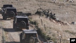 Իսրայելական զրահամեքենաները Գոլանի բարձունքների մոտ, 9-ը դեկտեմբերի, 2024թ․