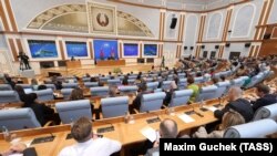 Ընտրությունների առաջին տարվա առիթով Ալեքսանդր Լուկաշենկոյի հանդիպումը հանրության ներկայացուցիչների հետ, Մինսկ, 9-ը օգոստոսի, 2021թ.
