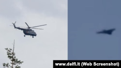 Cкрын зь відэа пошукавай апэрацыі і палёту дрона ў Вільні