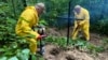 Ukrainian researchers search in a forest in southeastern Poland for the remains of Ukrainian Insurgent Army fighters believed killed in the area in 1947. 