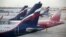 Planes of the Aeroflot and Rossia airlines are parked at Moscow's Sheremetyevo International Airport.