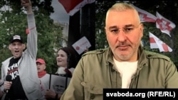 Расейскі палітык, праваабаронца, адвакат і блогер Марк Фейгін. Вызваленьне Сяргея Ціханоўскага. Ілюстрацыйны каляж 