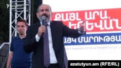 Премьер-министр Никол Пашинян на предвыборном митинге блока «Мой шаг», Ереван, 11 сентября 2018 г.