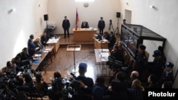 Armenia - The trial of Valery Permyakov, a Russian soldier accused of murdering seven members of an Armenian family, Gyumri, 18Jan2016.