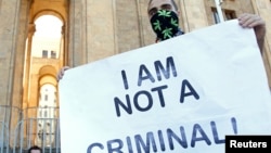 A man attends a rally in support of the legalization of marijuana in Tbilisi. (file photo)
