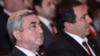 Armenia -- President Serzh Sarkisian (L) and Gagik Tsarukian attend a congress of the Prosperous Armenia Party, 12Feb2011.