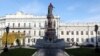 The statue of Empress Catherine II was given an executioner's hood and a rope with a noose by activists in Odesa. 