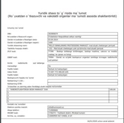 Humocard ta’sischiga oid rasmiy hujjat.