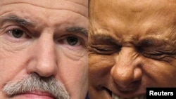 Հրաժարական ներկայացրած Հունաստանի վարչապետ Գեորգիոս Պապանդրու (ձ) եւ Իտալիայի վարչապետ Սիլվիո Բերլուսկոնի