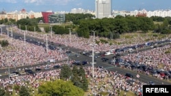 «Марш Свабоды» ў Менску, 16 жніўня 2020 году.