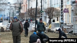 Работы по реконструкции улиц в Симферополе. 18 декабря 2016 года